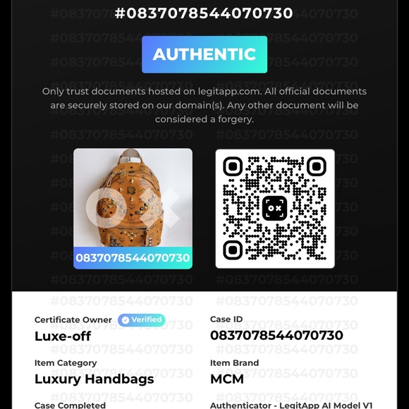 MCM Brown Backpack with Gold and Silver Studs - Picture 10 of 10